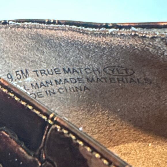 NWOT Aerosoles Size 9.5 Brown Embossed Leather Wedge Loafer Work Closed Toe - Picture 5 of 12